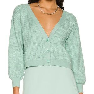 Alice + Olivia Zelina Deep V Cardigan Breeze
